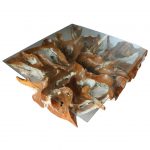 Coffee Table Square Teak Root Carved